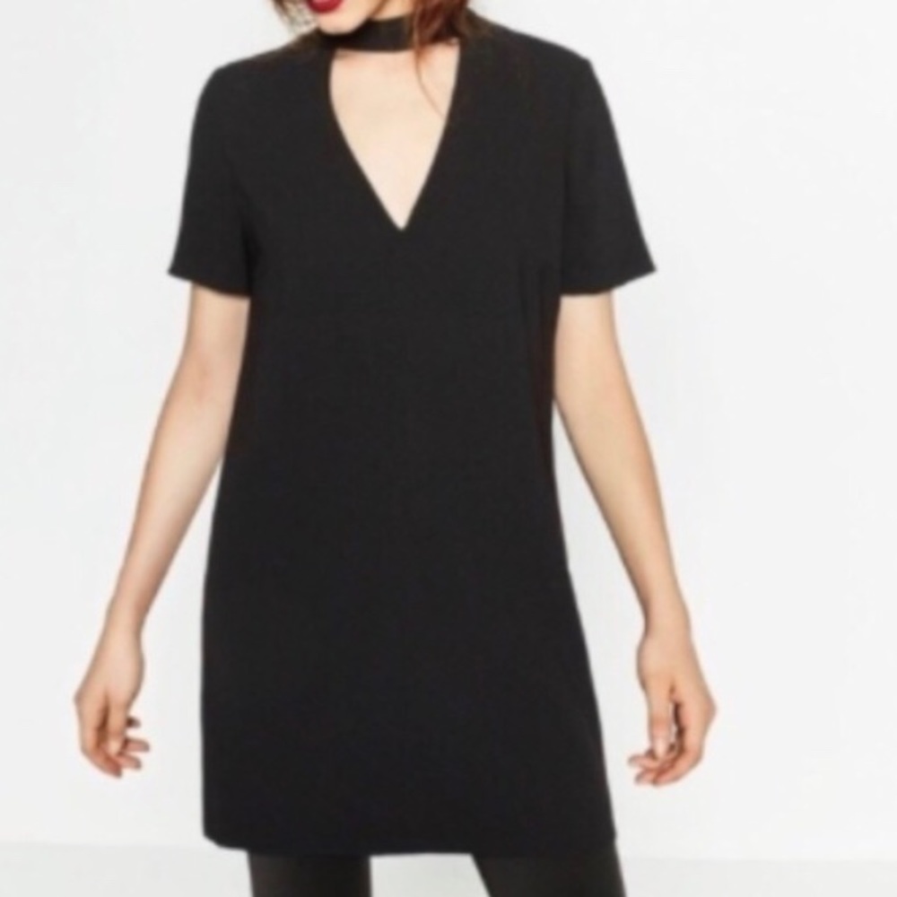 Zara Choker V-neck Mini Dress